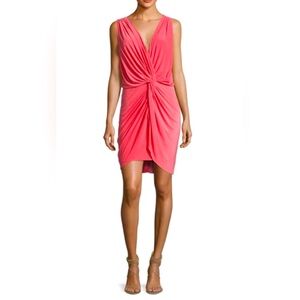 Misa Los Angeles Elegant Liza Coral Knot Front Dress